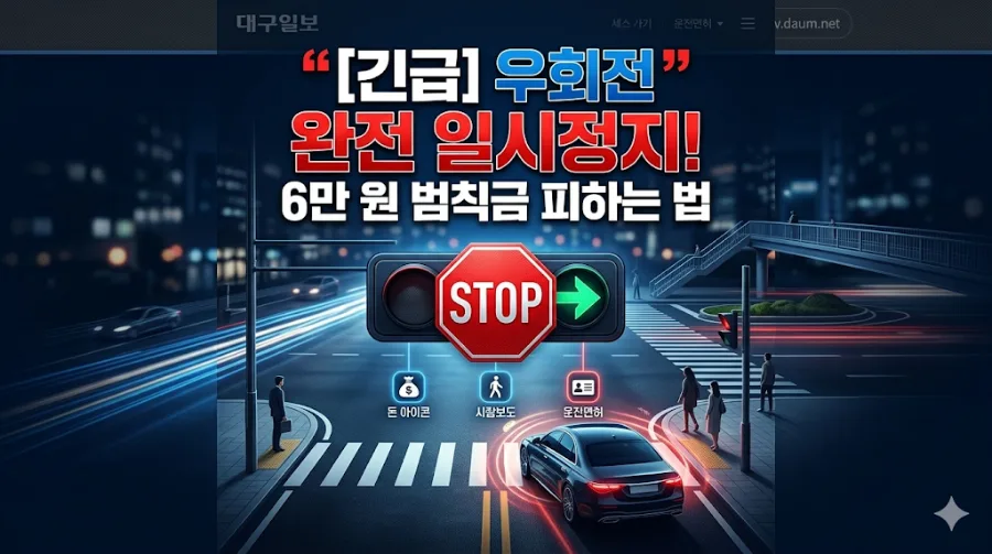 2026년 우회전 특별단속: 범칙금 6만원 피하는 완벽 가이드
