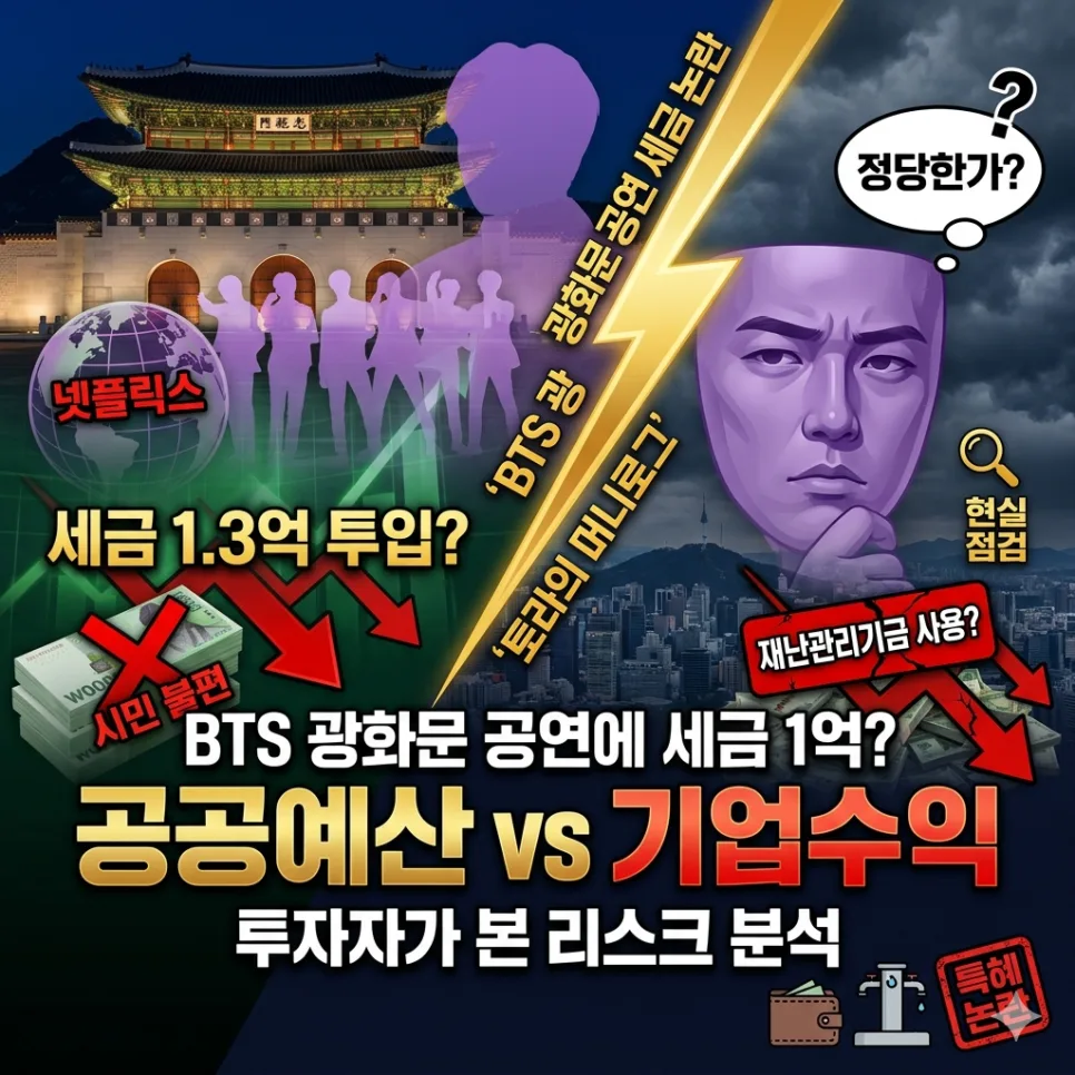 BTS 광화문 공연 특혜 논란 2026: 서울시 예산 집행 분석