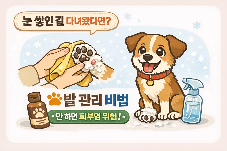 2026년 눈 오는 날 강아지 발 관리법: 산책 후 필수 케어 총정리