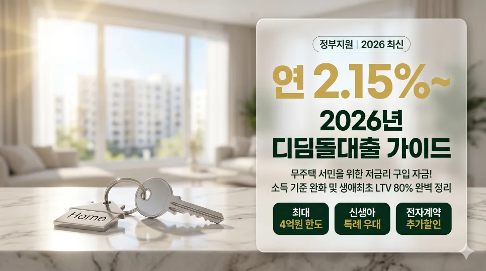 2026년 디딤돌대출, 금리·자격·한도 완벽 정리 (신청 방법 포함)