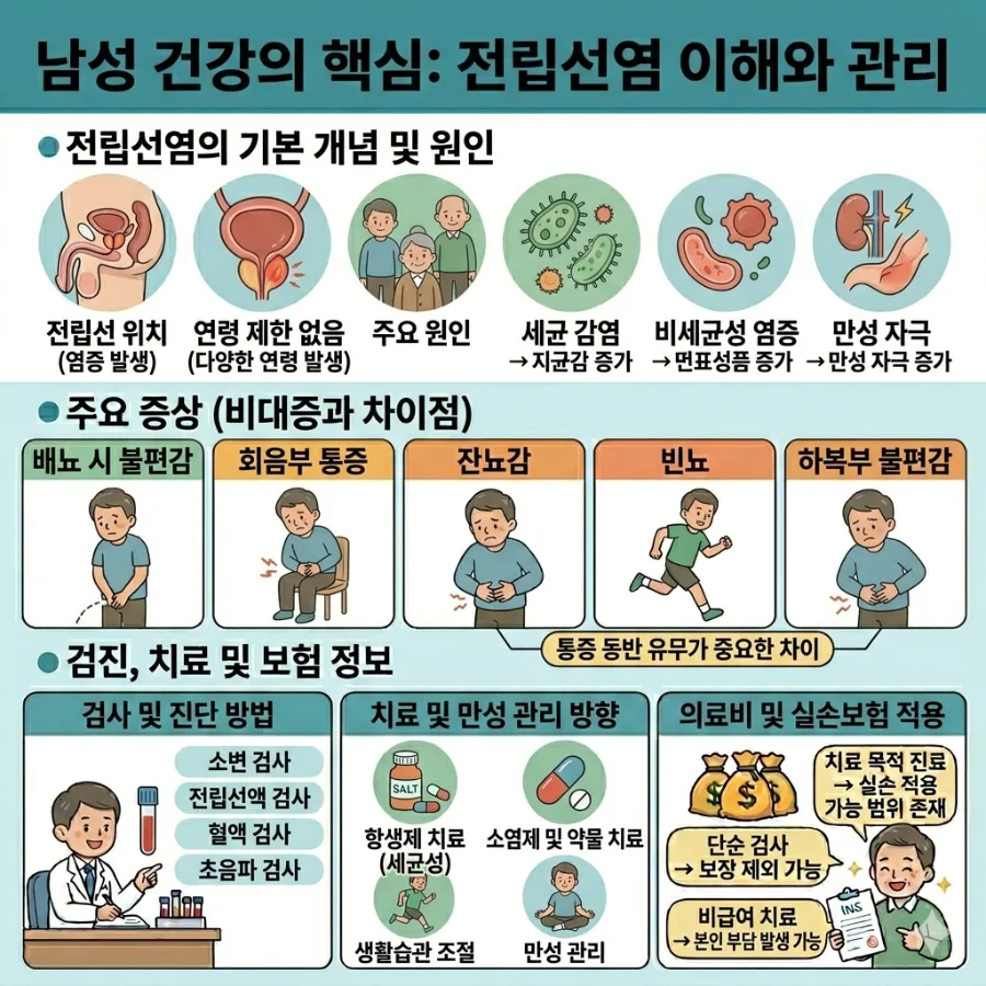 전립선염 vs 전립선비대증 2026: 증상, 진단, 실손보험 적용 기준 총정리