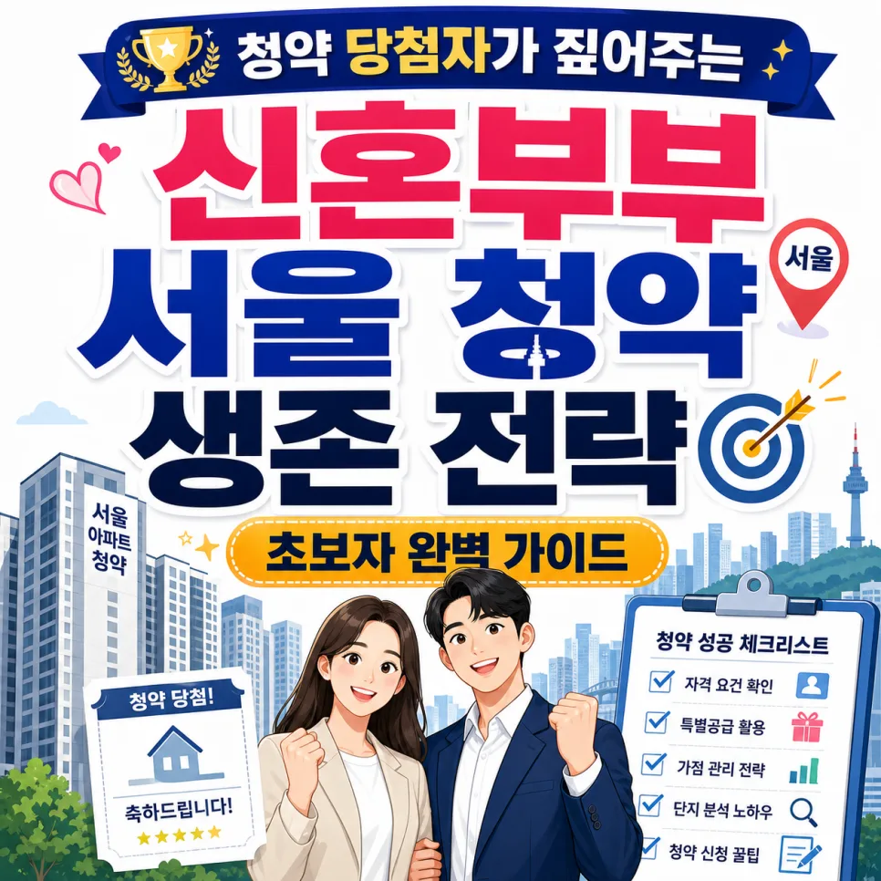 서울 신혼부부 청약 생존 전략 2026: 가점 낮아도 당첨되는 비법