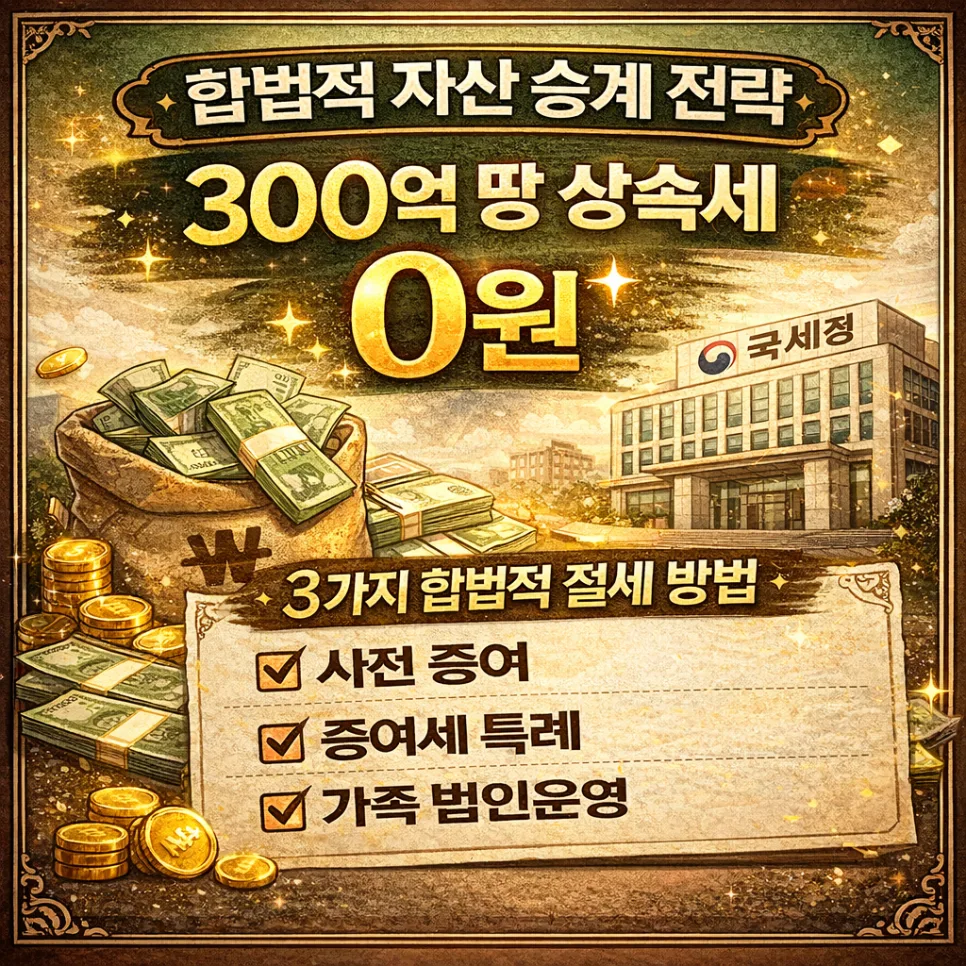 300억 상속세 0원? 합리적 자산 승계 전략 3가지 (2026)