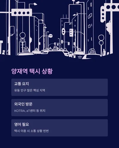 양재역 택시 영어 대화 2026: 외국인도 자신감 UP! 기본 표현 총정리 2