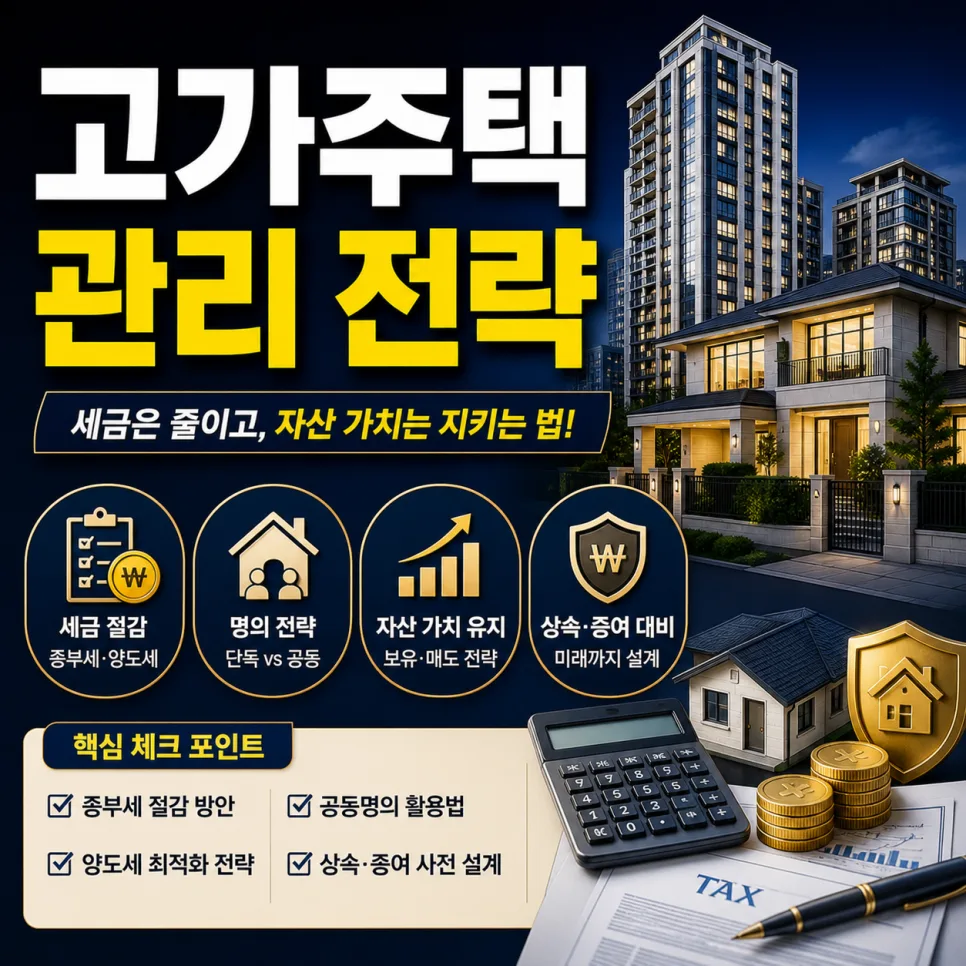 고가주택 세금 관리, 2026년 보유·상속 전략 총정리