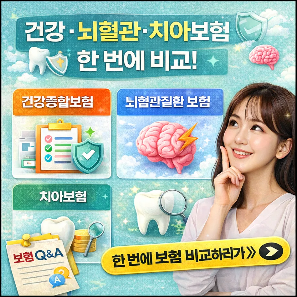 건강보험 조합 2026: 종합·뇌혈관·치아보험 핵심 비교