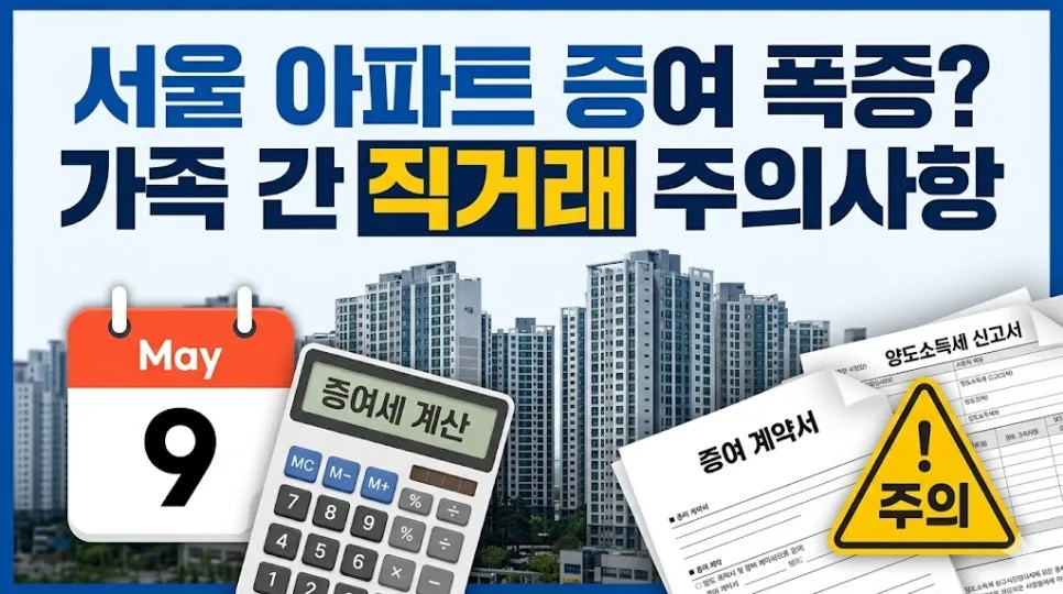 2026년 양도세 중과 전 가족 증여·직거래, 리스크 총정리
