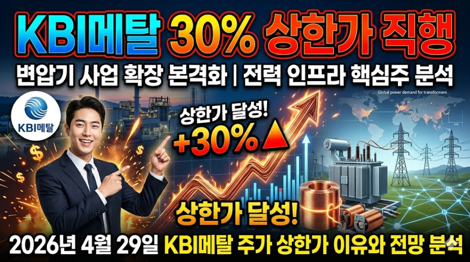 KBI메탈 상한가 이유 2026: 원영하이텍 인수와 AI 데이터센터 수혜 분석