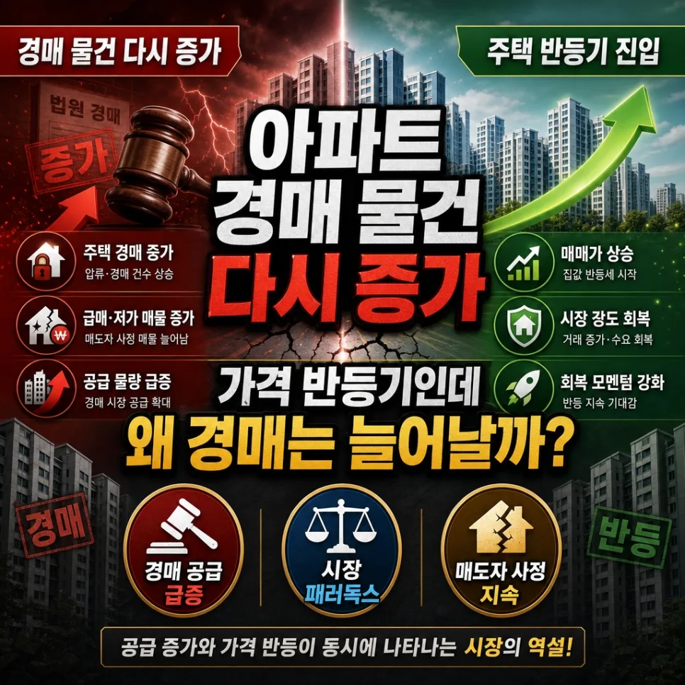 2026년 아파트 경매 시장 분석: 서울 vs 전국 물건 증가 이유