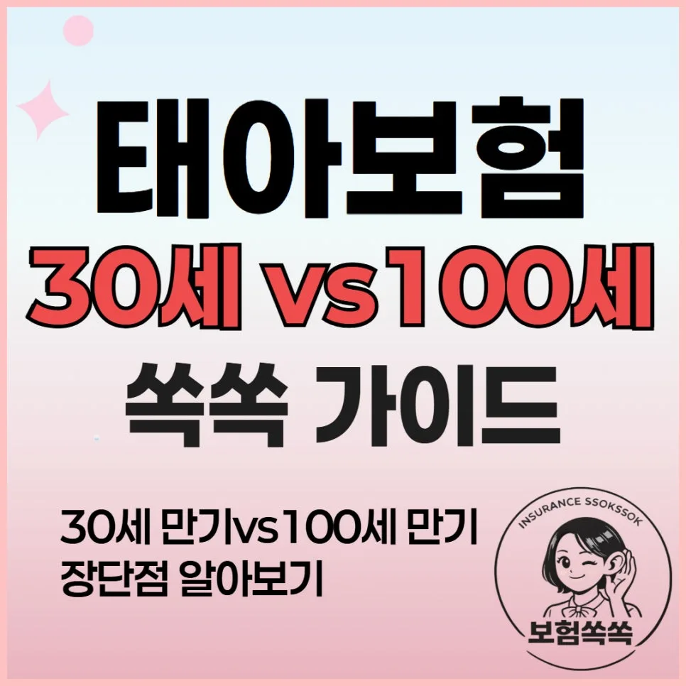 태아보험 30세 vs 100세 만기, 2026년 최적 선택 가이드