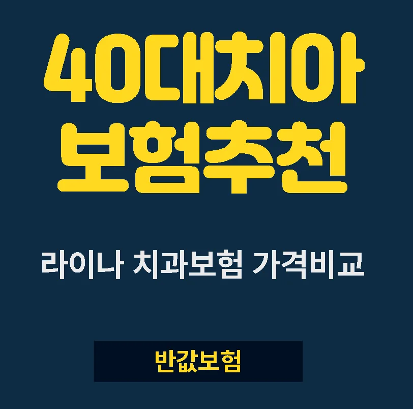 40대 치아보험, 라이나 생명 비교 분석 및 추천 2026