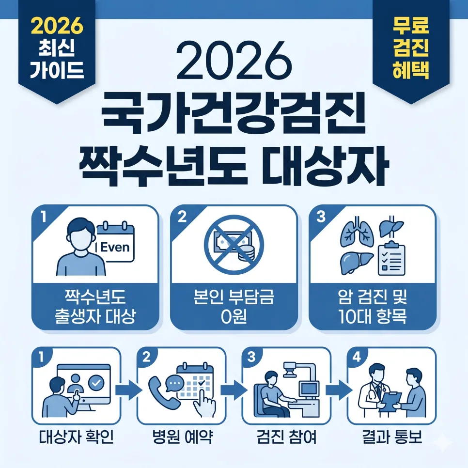 2026년 국가건강검진 짝수년도 대상자 확인 및 무료 암검진 혜택 총정리