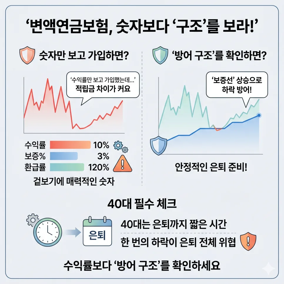 40대 변액연금보험, 하나생명 최저보증 비교 2026 2