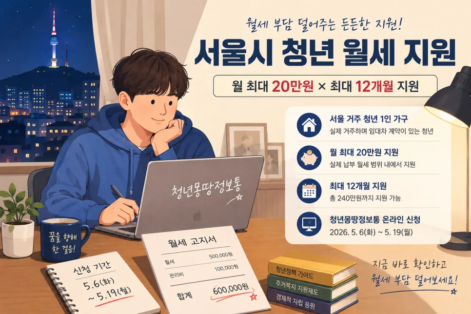 2026 서울 청년 월세 지원 조건 및 신청 방법 완벽 가이드