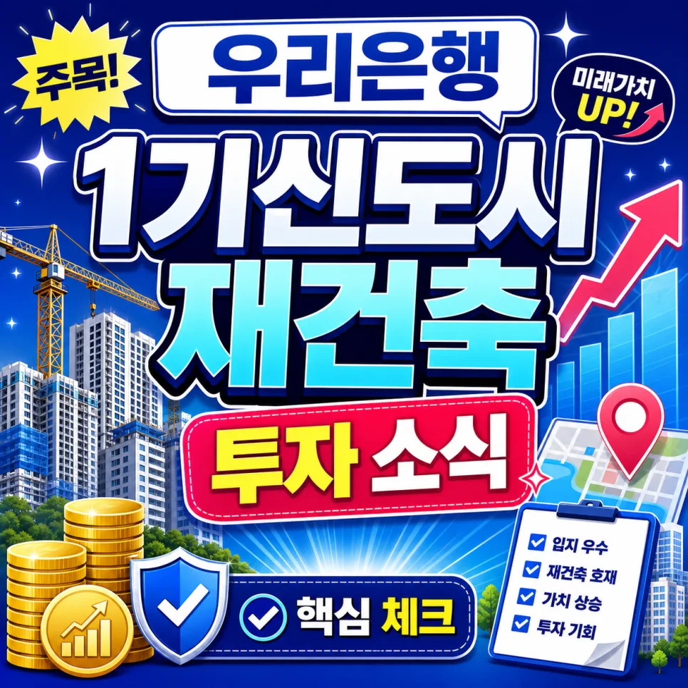 우리은행 1기 신도시 재건축 펀드 참여 2026: 조건과 전망