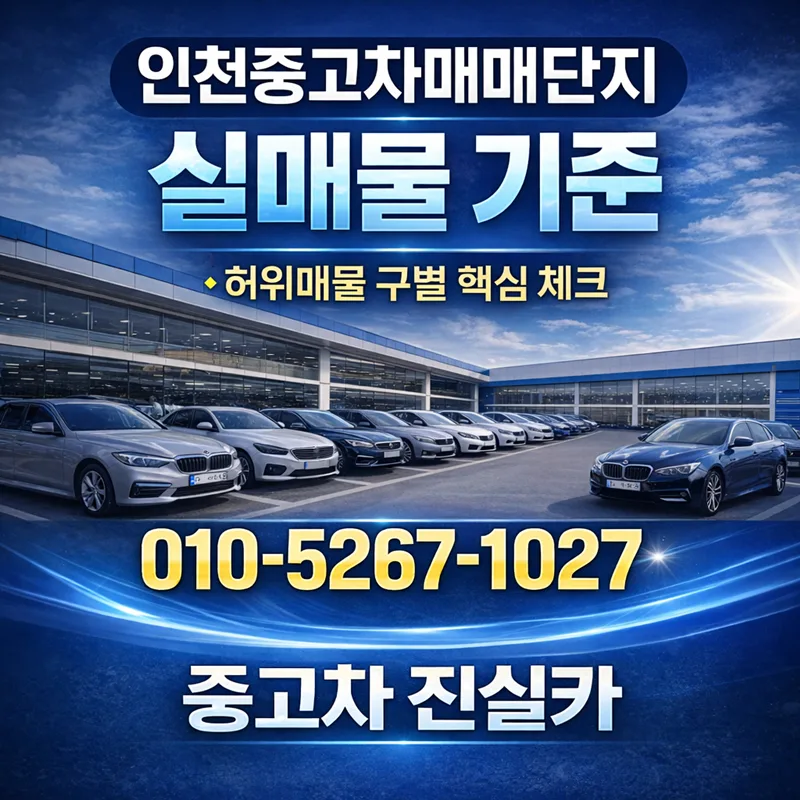 인천 중고차 실매물 기준 2026: 정식 딜러가 알려주는 허위매물 구별법