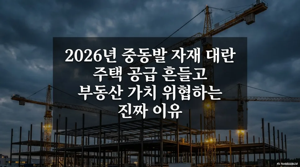 2026년 중동발 자재난, 주택 공급 차질과 부동산 가치 하락 리스크 분석