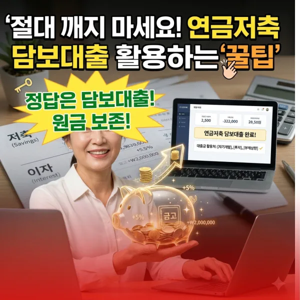 연금저축 담보대출 활용법 2026: 해지 없이 급전 마련하는 비결 2