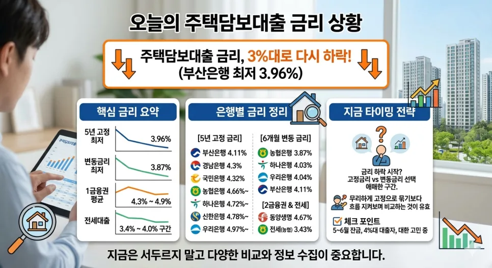주담대 금리 3%대 재진입, 현명한 대출 전략 2026