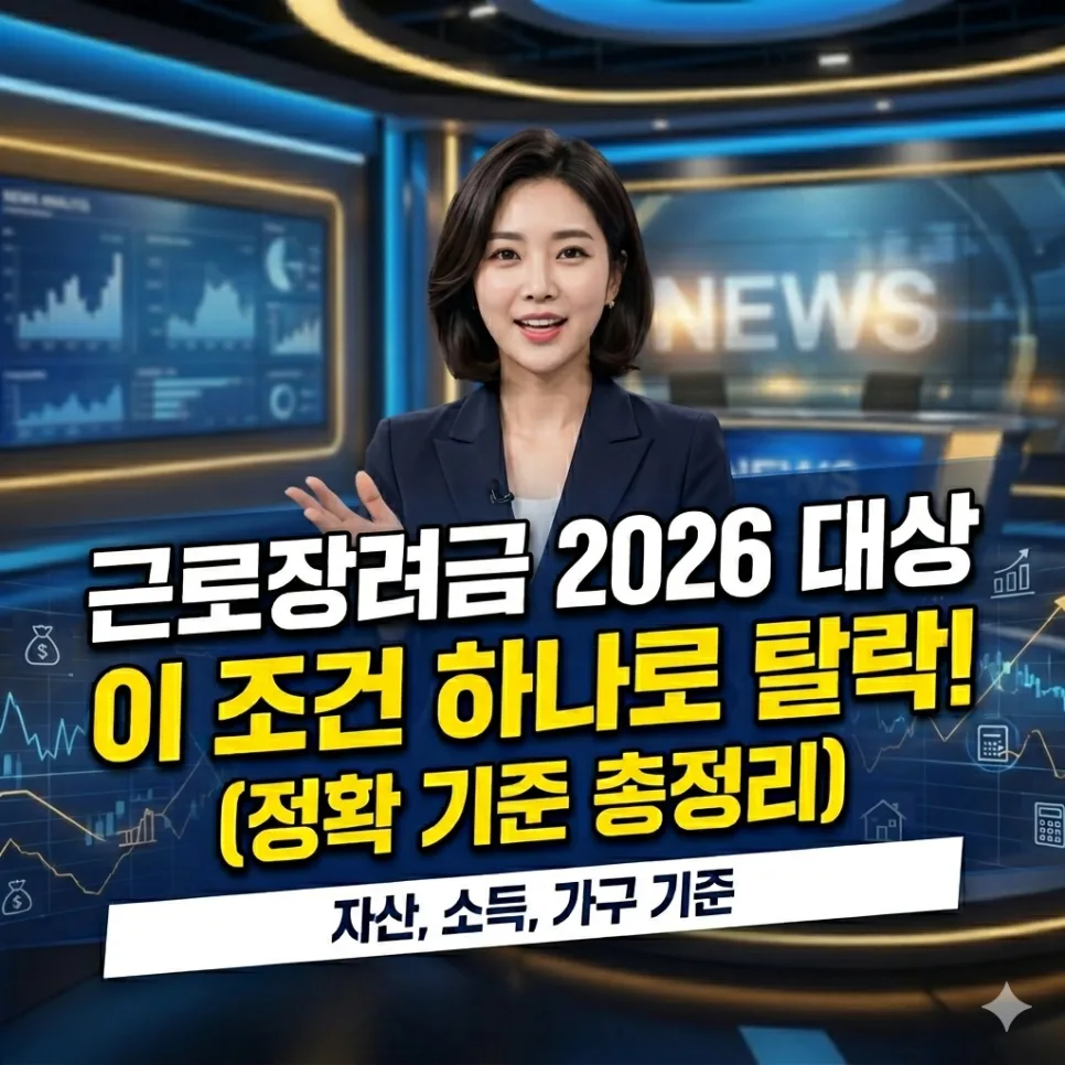 근로장려금 대상 조건 2026: 탈락 막는 4가지 핵심 기준
