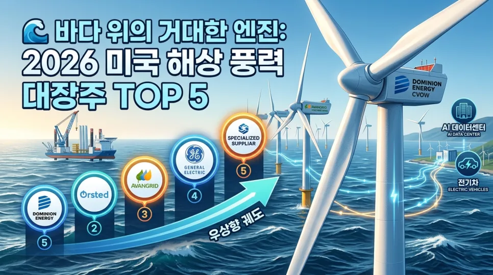 2026년 미국 해상 풍력 대장주 5선: AI 시대 전력난 해소 핵심 기업 분석