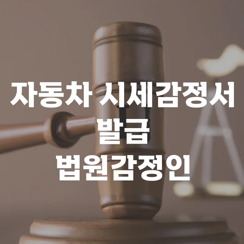 자동차 시세감정서 발급 기준 2026: 법원 감정인 역할과 절차