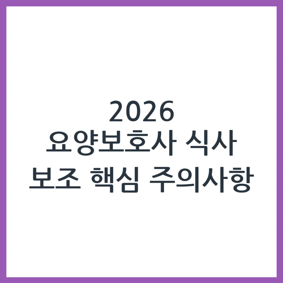 2026년 요양보호사 식사 보조, 안전하게 돕는 5가지 핵심 주의사항