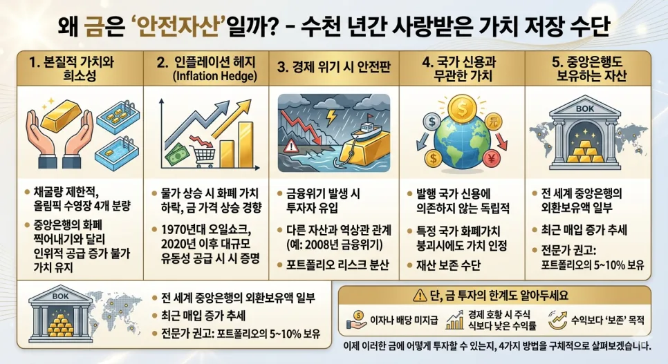 2026년 금 투자 시작법: 4가지 방법 비교 및 세금 완벽 정리