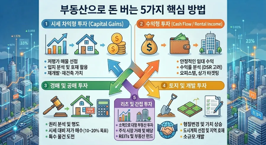 부동산 투자 5가지 전략 2026: 시세차익부터 경매까지