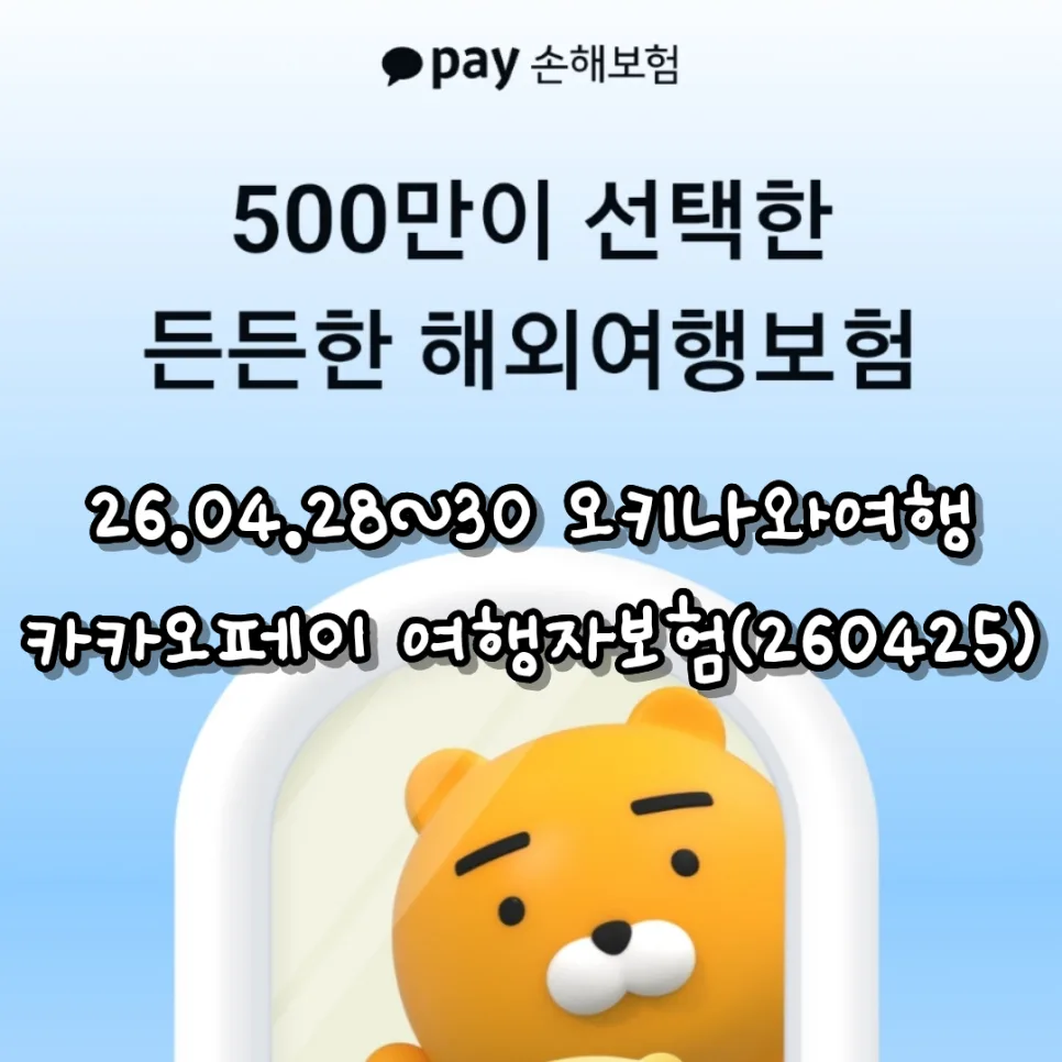 카카오페이 여행자보험 2026: 오키나와 항공 지연·결항 보상 총정리