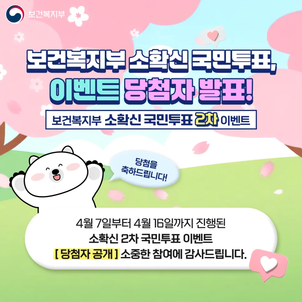 보건복지 소확신 이벤트 2026: 국민 투표 결과 및 당첨자 발표