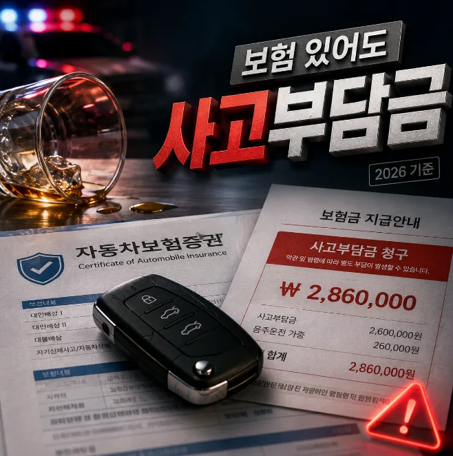 음주운전 사고부담금, 보험 있어도 청구되는 이유 2026년 총정리