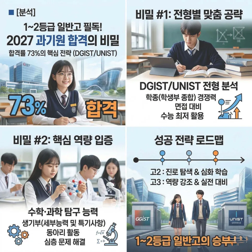 2027 과기원 합격, 일반고 학생도 가능할까? DGIST·UNIST 분석 2026