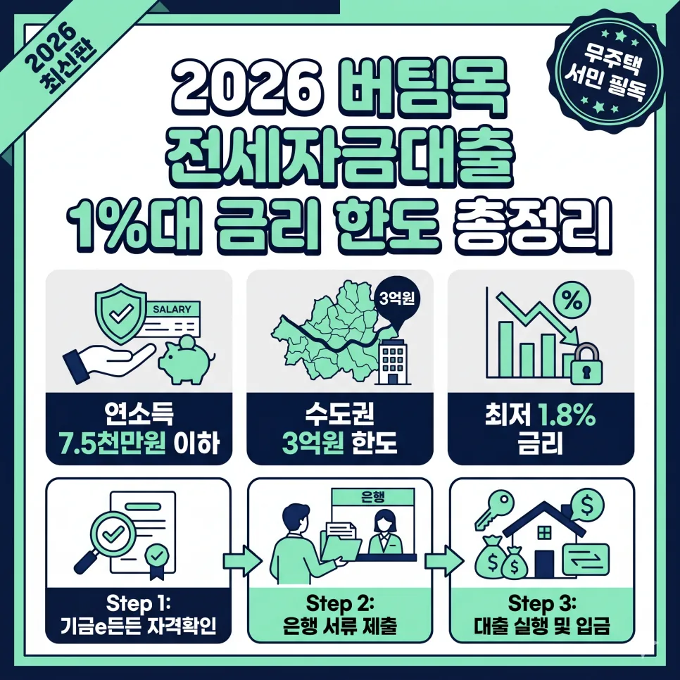 2026 버팀목 전세자금대출: 한도, 금리, 신청방법 총정리
