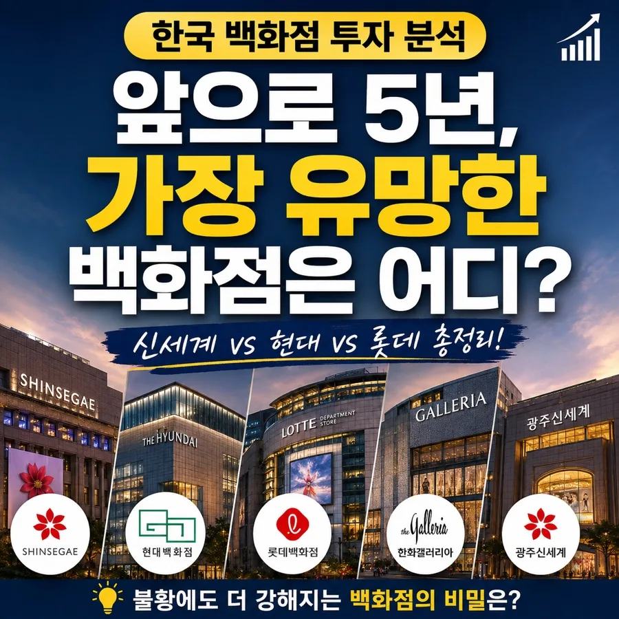 한국 백화점 주식 전망 2026: 신세계, 현대, 롯데 중 최강자는?