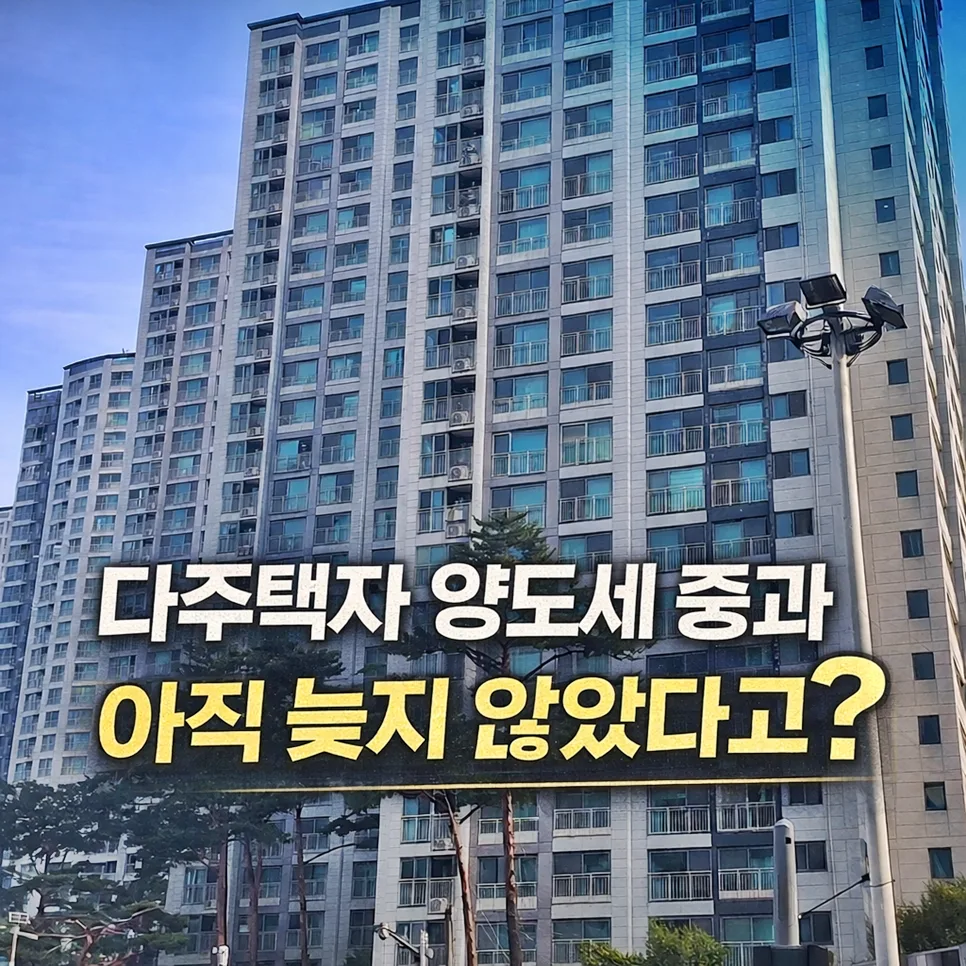 다주택자 양도세 중과 유예 2026년 5월 9일 계약 마감!