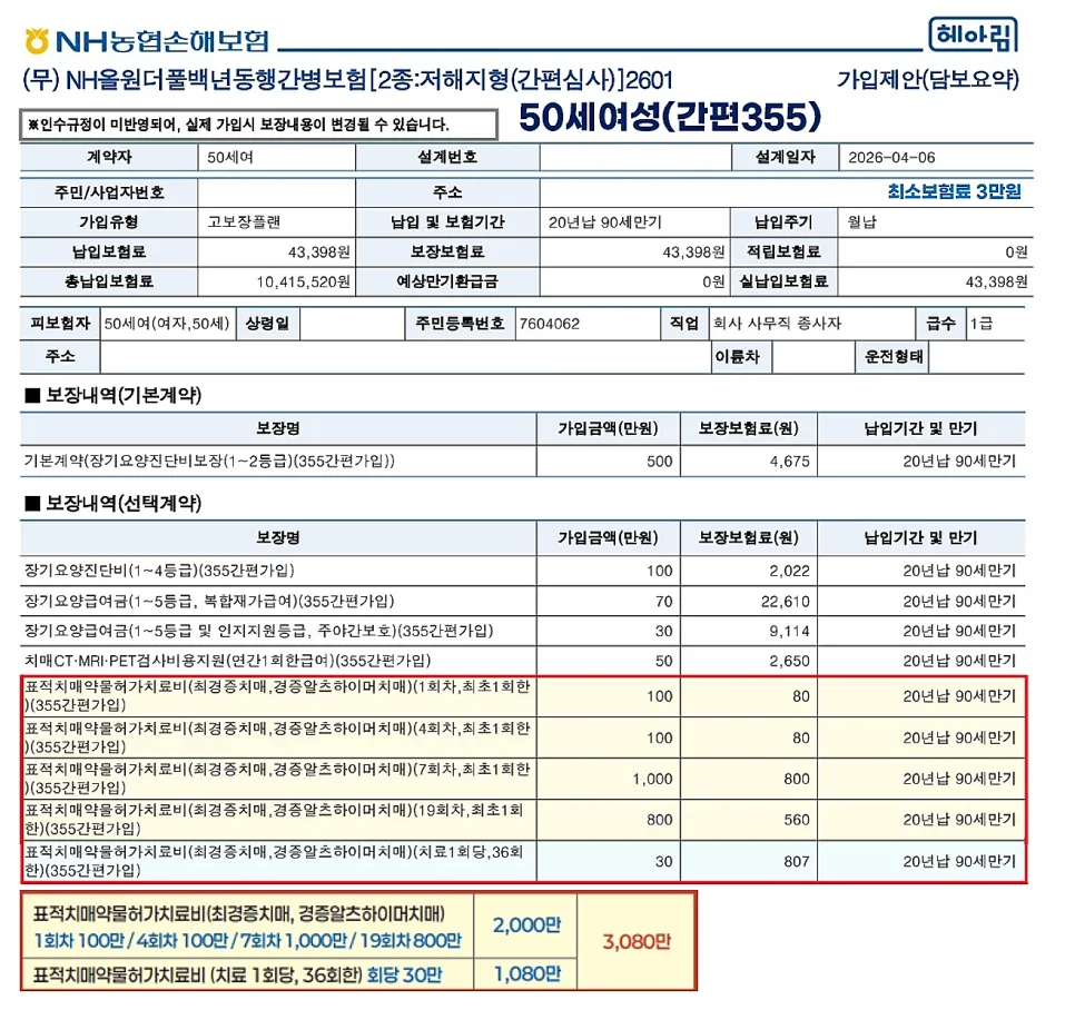 치매보험 레켐비 치료비 2026년 비갱신형 가입 방법 2