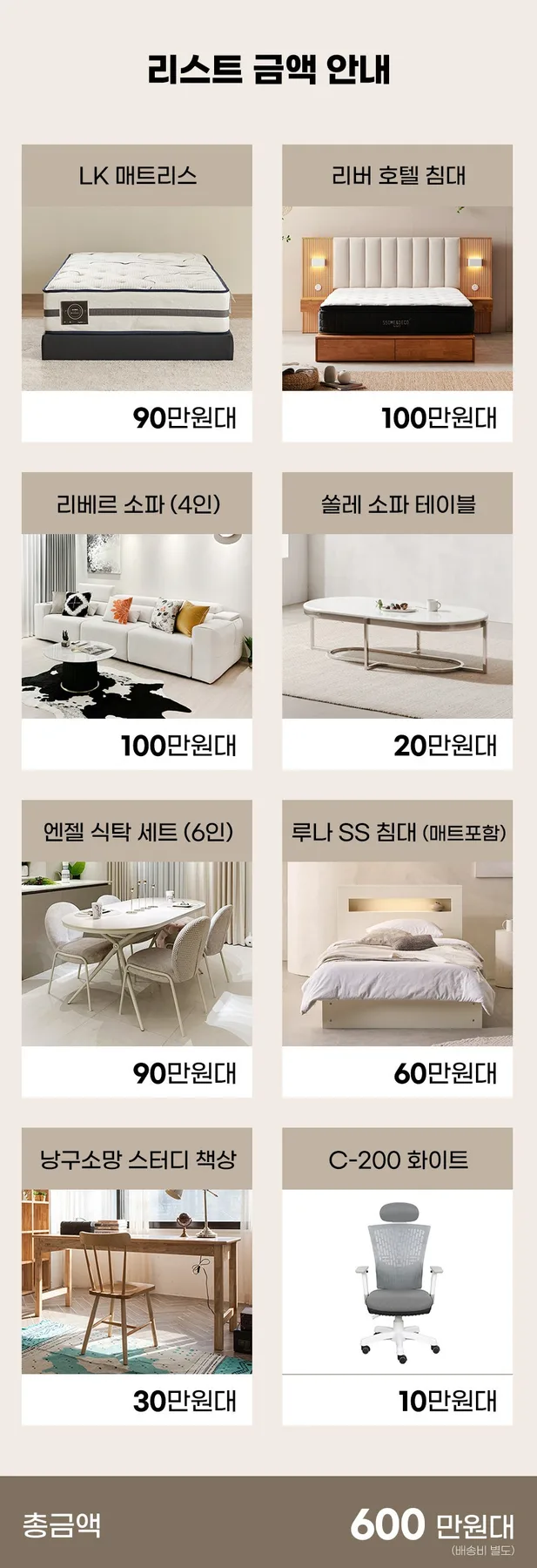 2026년 입주 아파트 가구 구매 가이드: 예산별 맞춤 리스트