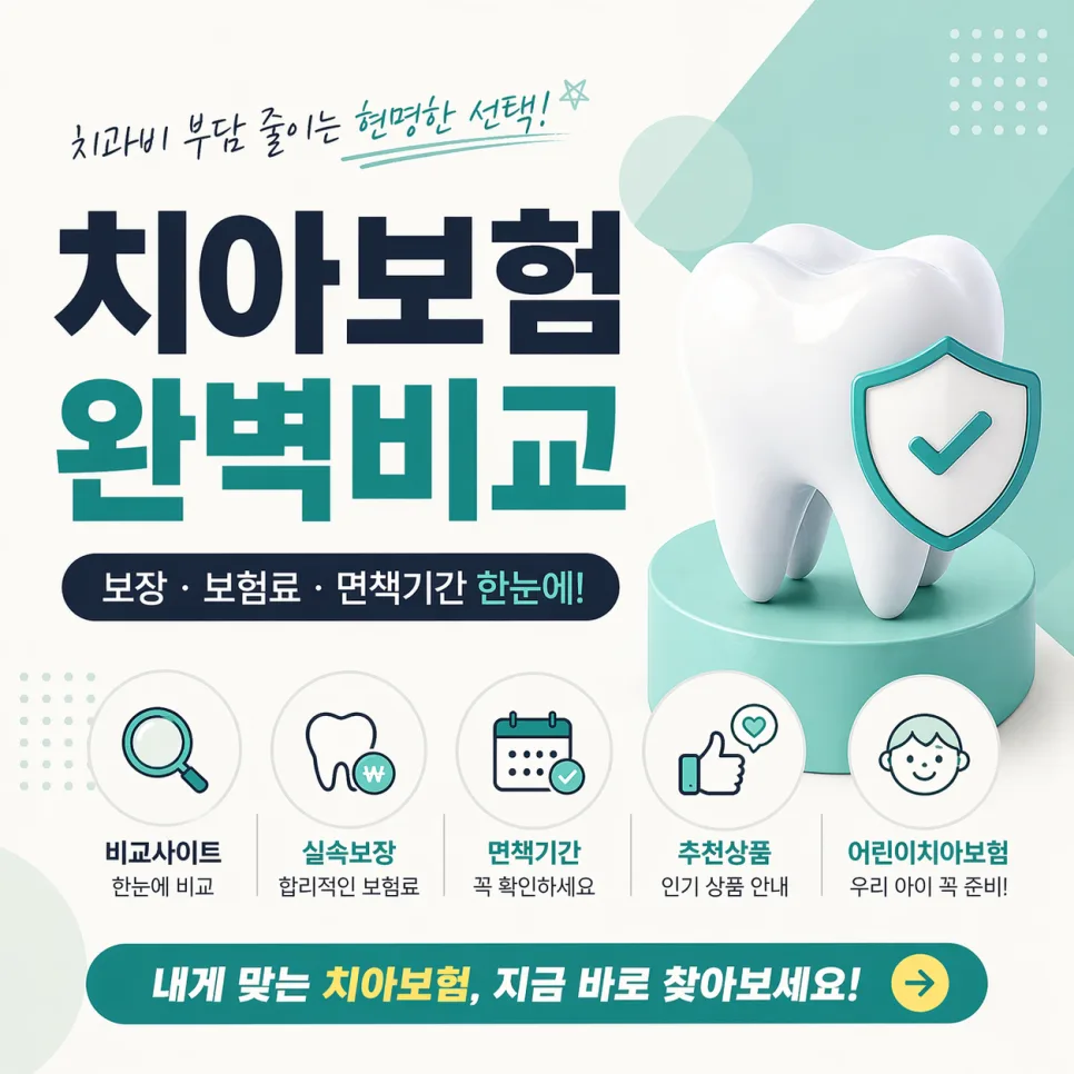 치아보험 비교 가이드 2026: 어린이, 면책기간 총정리
