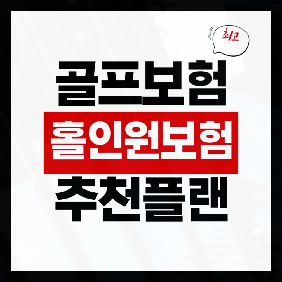 2026년 홀인원 골프보험, 월 1만원대로 준비하는 추천 플랜