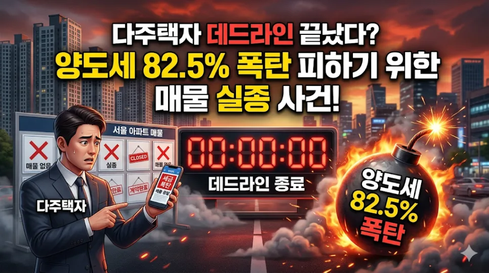 다주택자 양도세 폭탄 피하는 법 2026: 82.5% 실효세율 분석