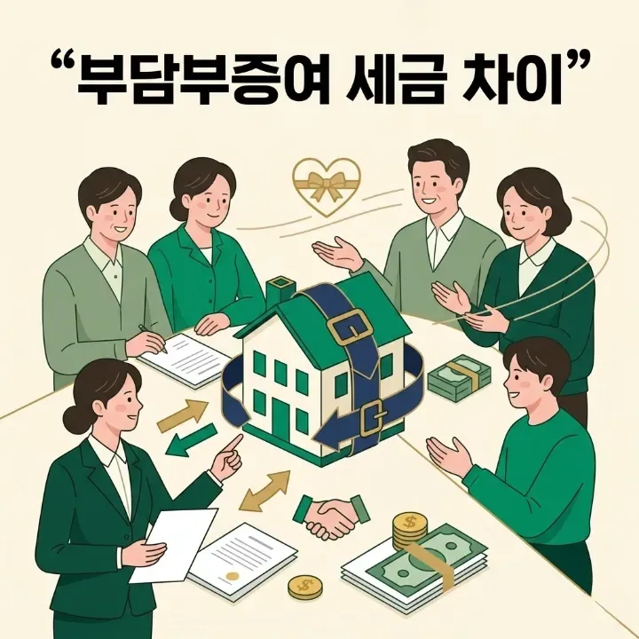 부담부증여 vs 양도세·증여세 차이점 2026년 총정리
