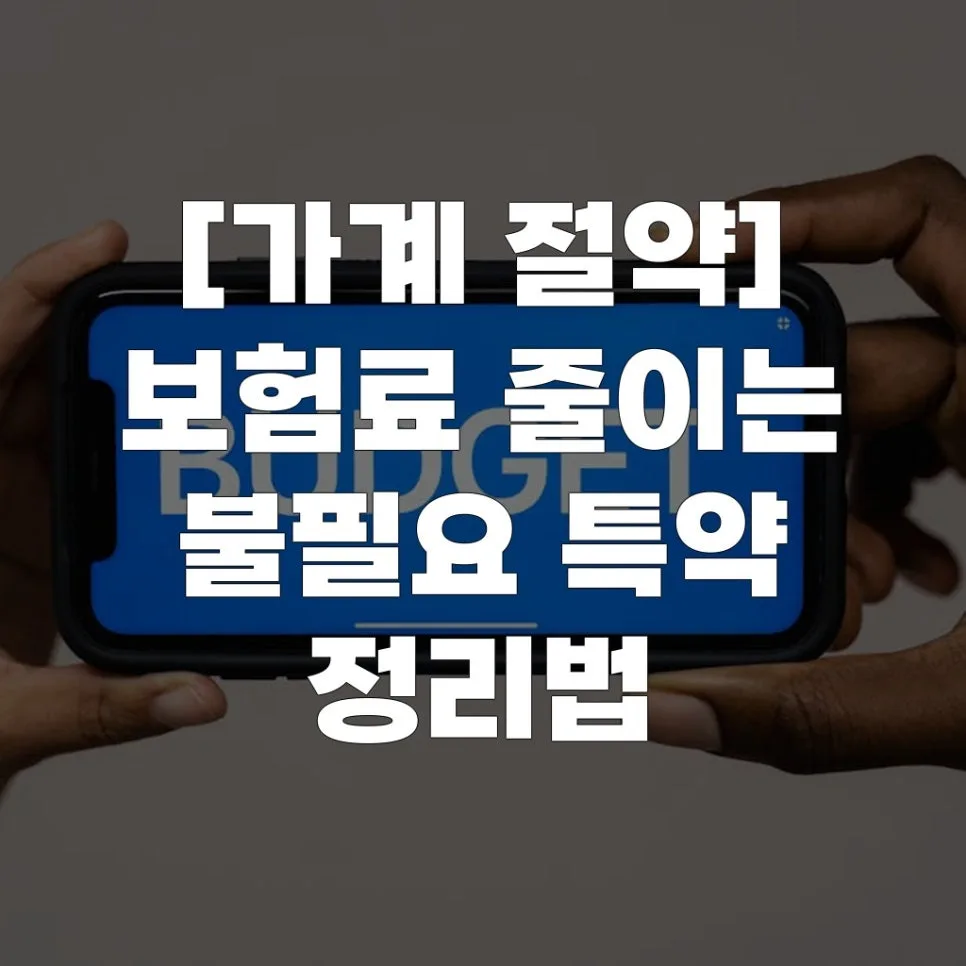 보험료 절약 노하우 2026: 불필요 특약 정리로 가계 부담 줄이기