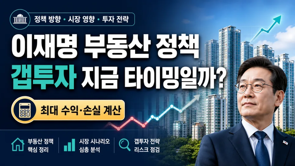 2026년 갭투자, 이재명 부동산 정책 하 막차 탈까? 1억으로 시작?