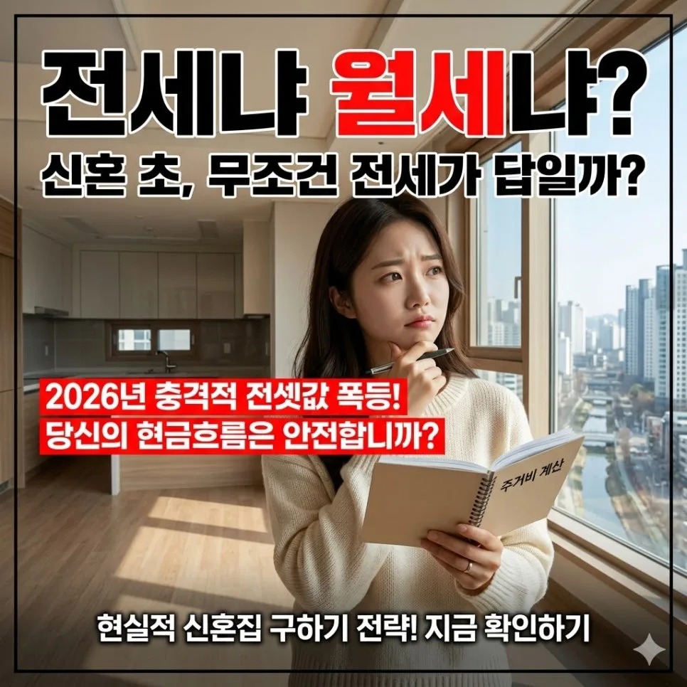 신혼부부 월세 vs 전세 2026년, 무엇이 유리할까?