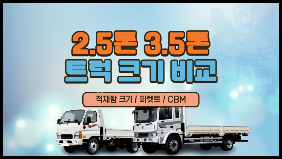 2.5톤 vs 3.5톤 트럭 비교: 적재량, 크기, 비용 2026년 총정리