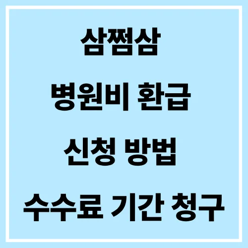 삼쩜삼 병원비 환급 2026: 수수료·기간·신청 완벽 가이드