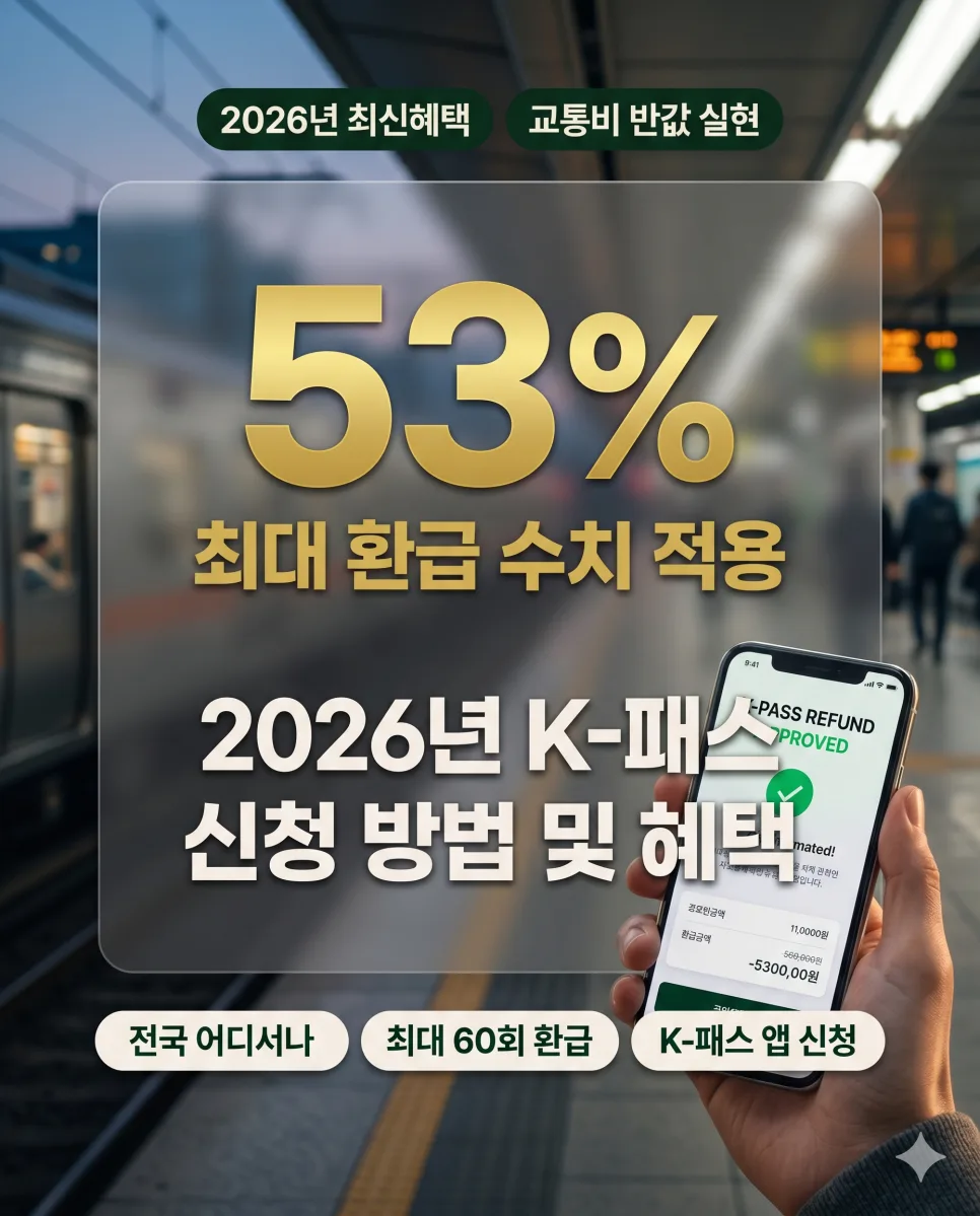 2026년 K-패스 신청 방법: 환급 혜택 총정리 및 지역별 차이