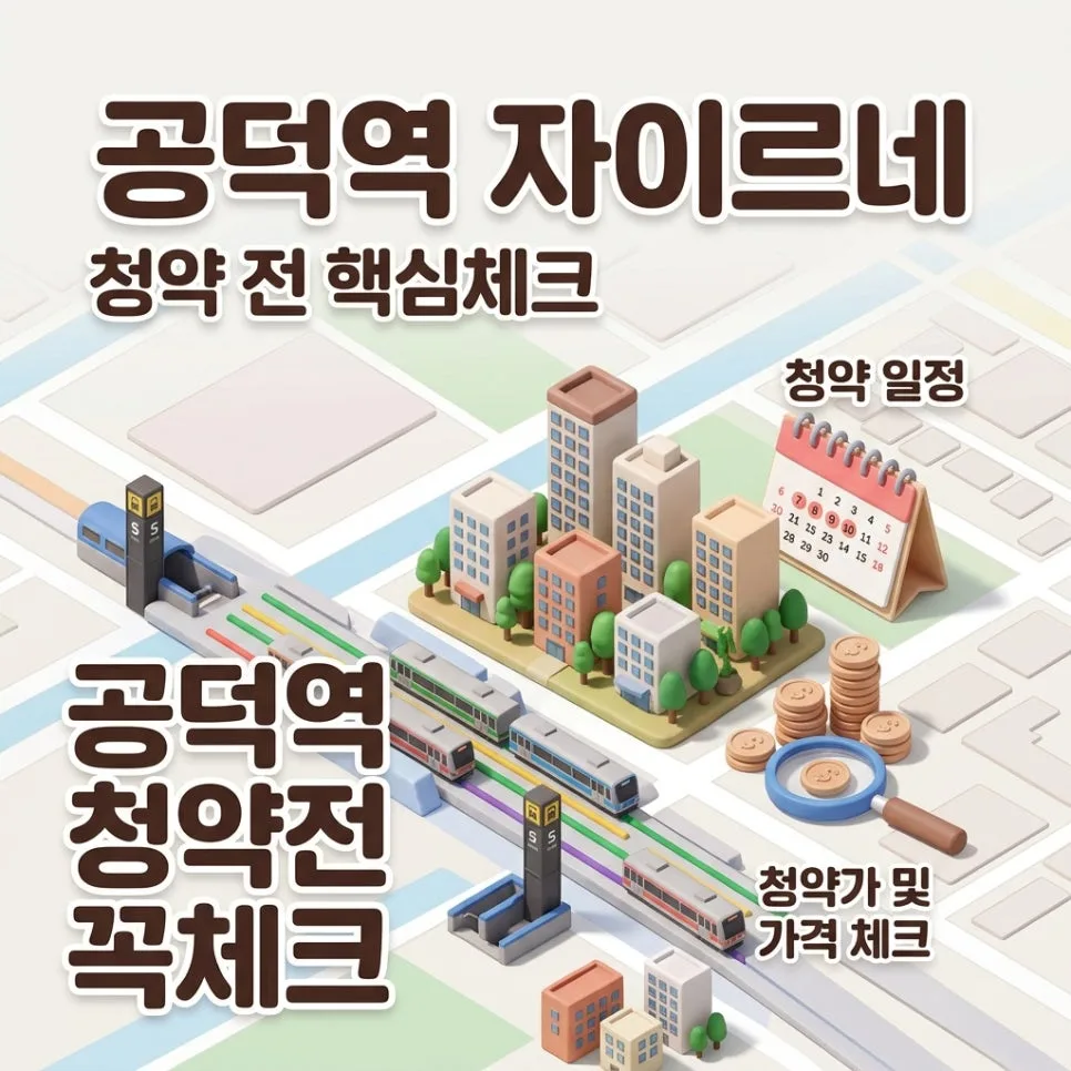 공덕역 자이르네 청약 조건 2026: 분양가, 일정, 자금 계획 총정리