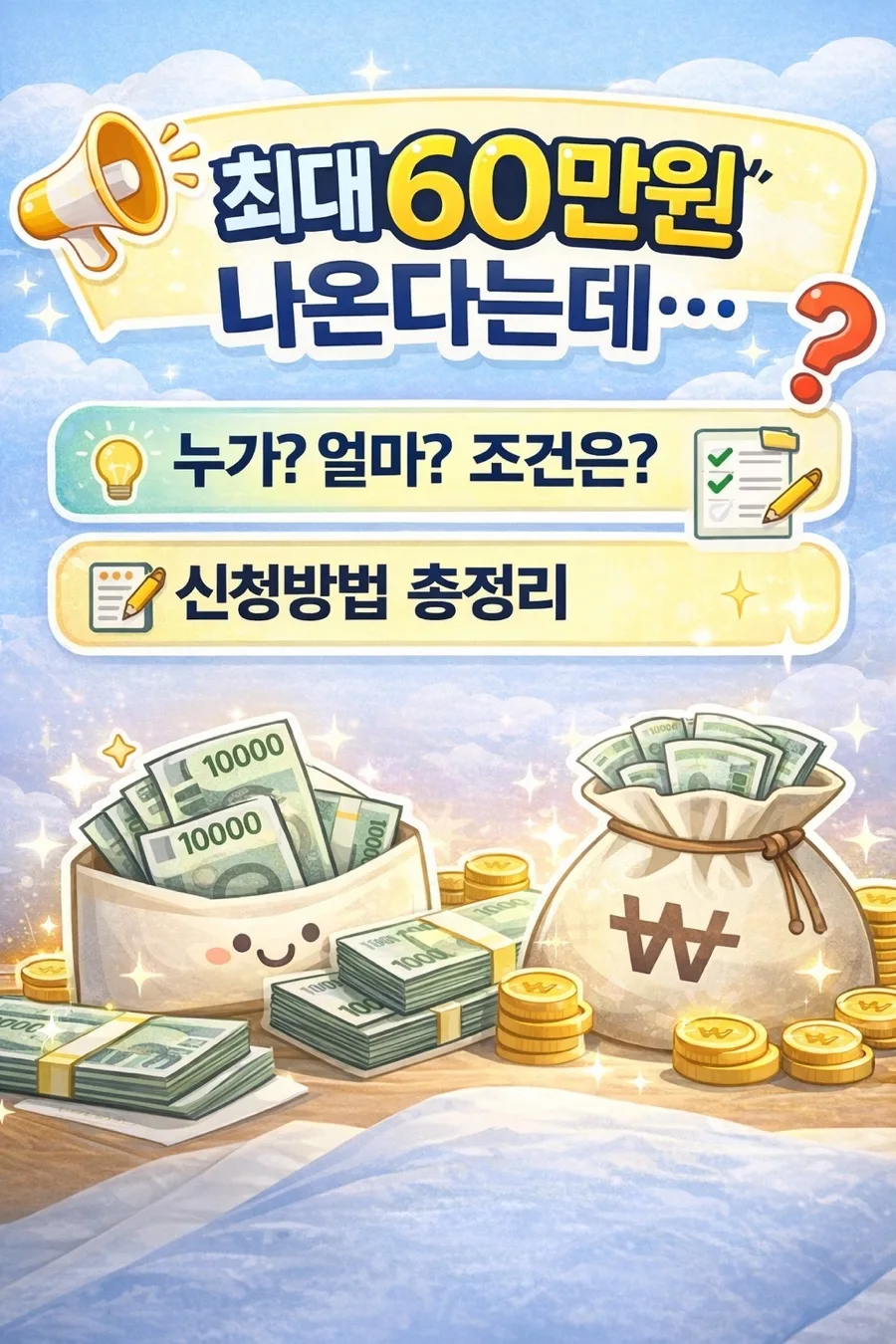 고유가 피해지원금 2026: 1인 최대 60만원 지급 조건과 신청 방법